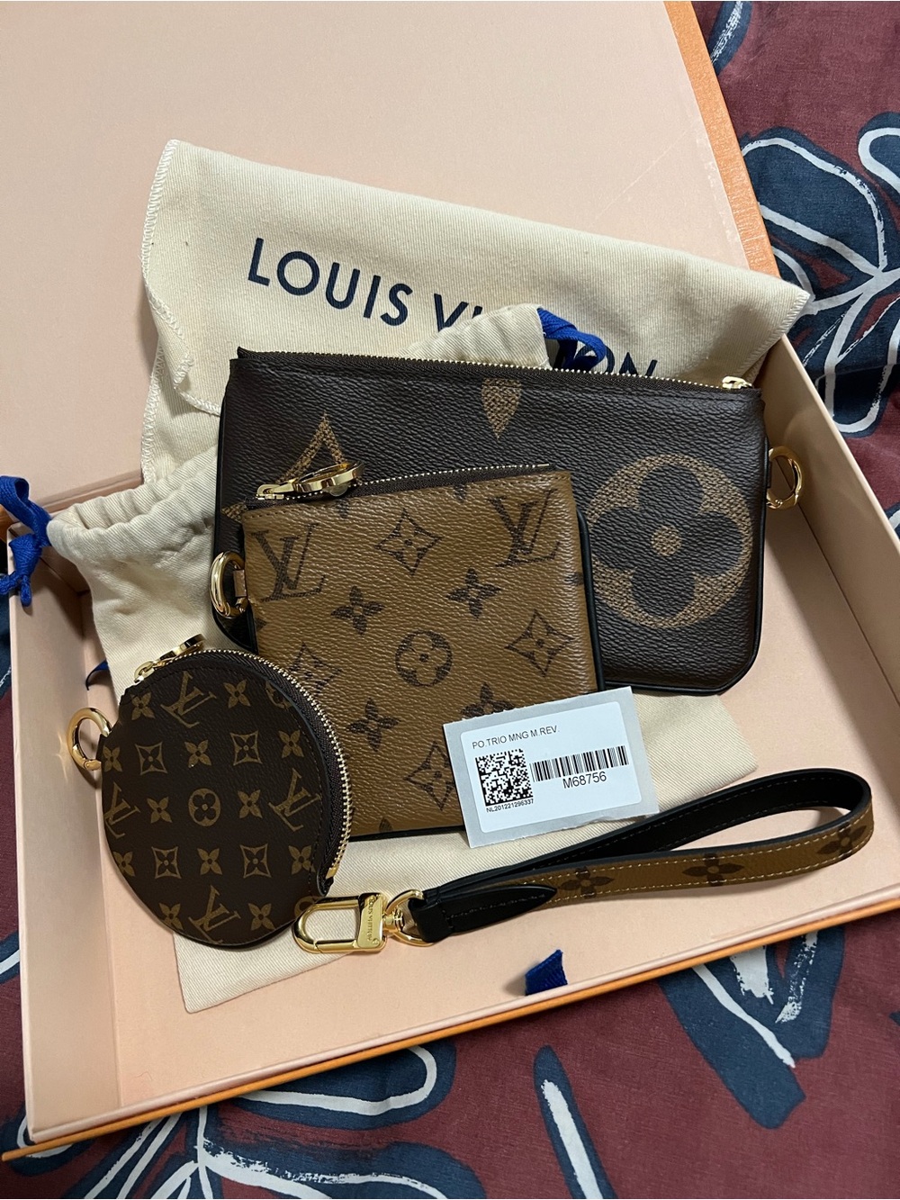 Louis Vuitton Trio Pouch (Monogram and Giant Reverse Monogram)